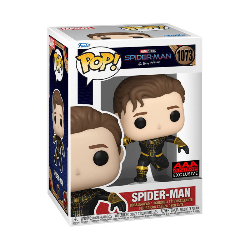 Marvel - Spiderman: NWH (Unmasked & Metallic) Black/Gold #1073 - Funko Pop! Vinyl Figure