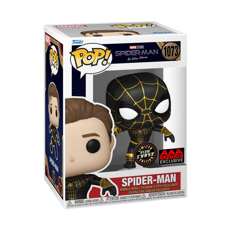 Marvel - Spiderman: No Way Home (Unmasked & Metallic) Black/Gold #1073 - Funko Pop! Vinyl Figure