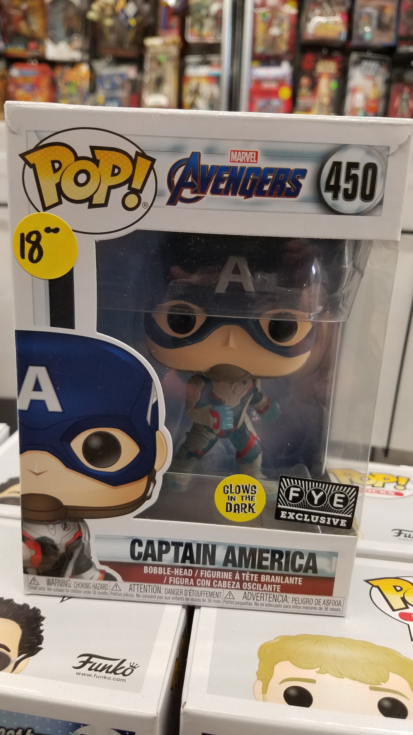 Marvel Age captain America GITD FYE exclusive Funko Pop! Vinyl figure 2020