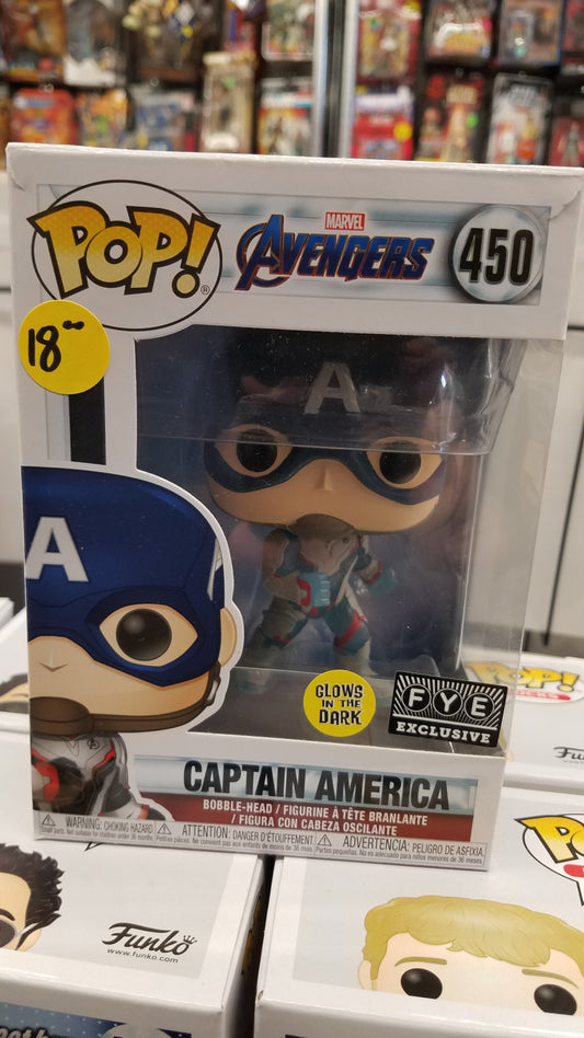 Marvel avengers captain America GITD FYE exclusive Funko Pop! Vinyl figure