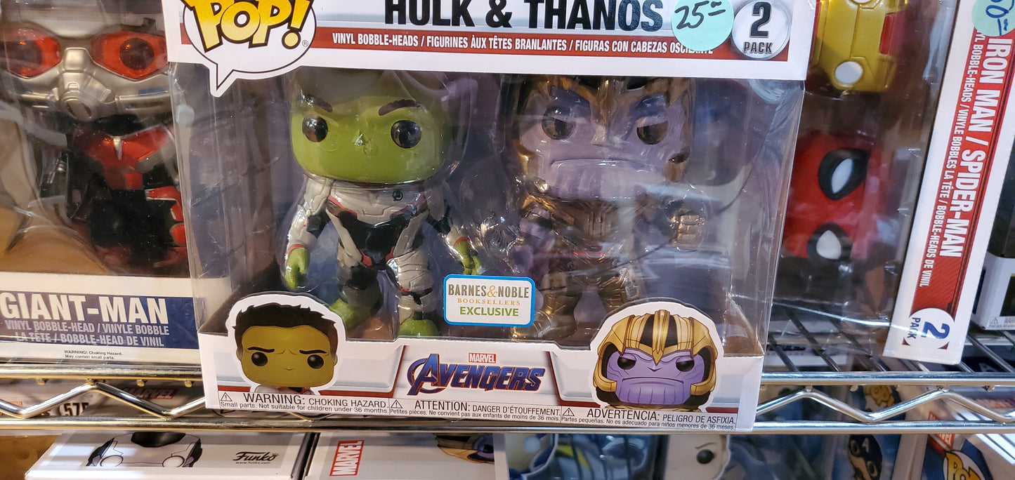 Marvel Avengers Hulk and Thanos 2 pack Barnes & Noble exclusive Funko Pop! Vinyl figure store
