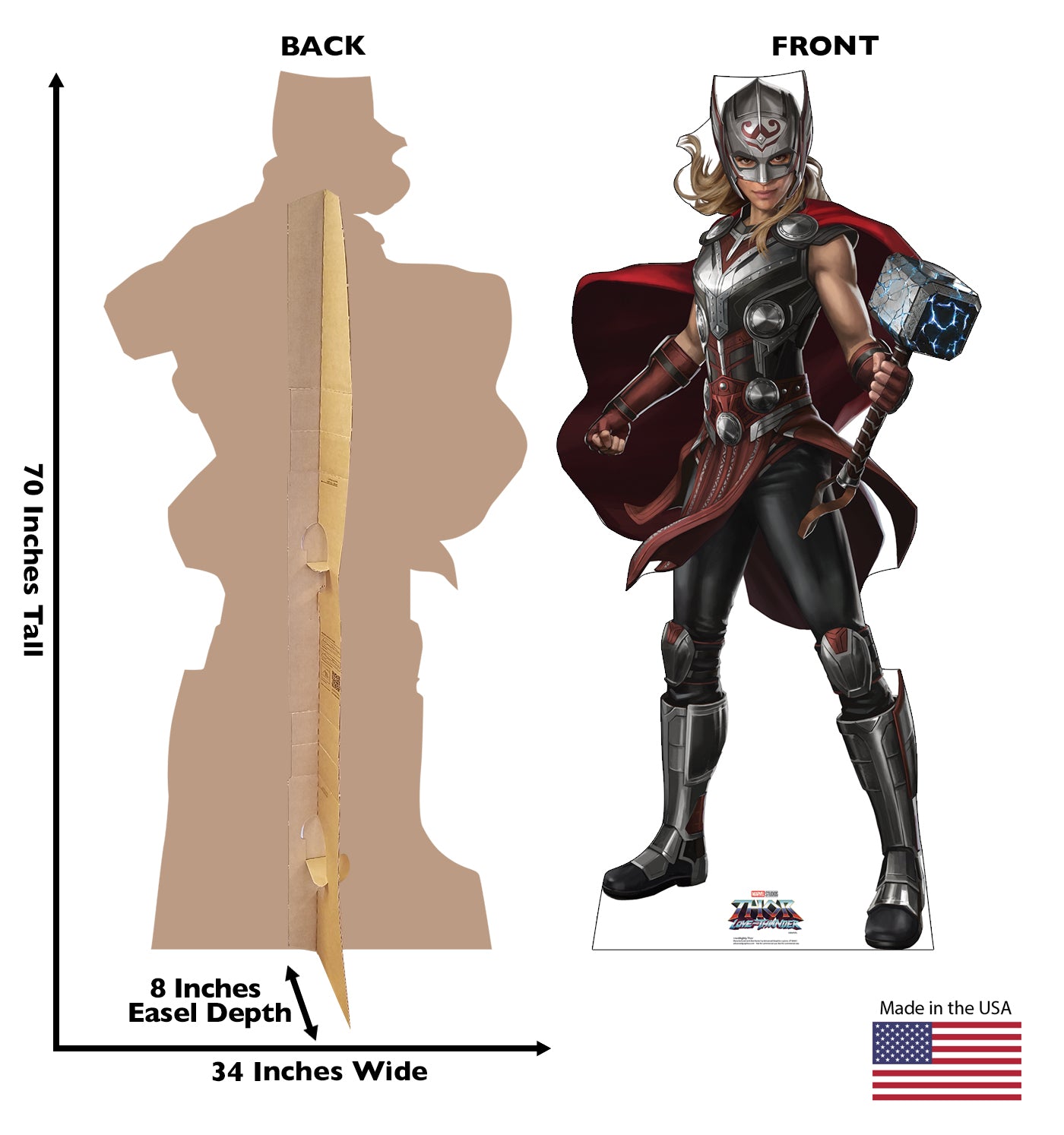 MARVEL THOR LOVE AND THUNDER MIGHTY THOR LIFE SIZE STANDEE cardboard stand up