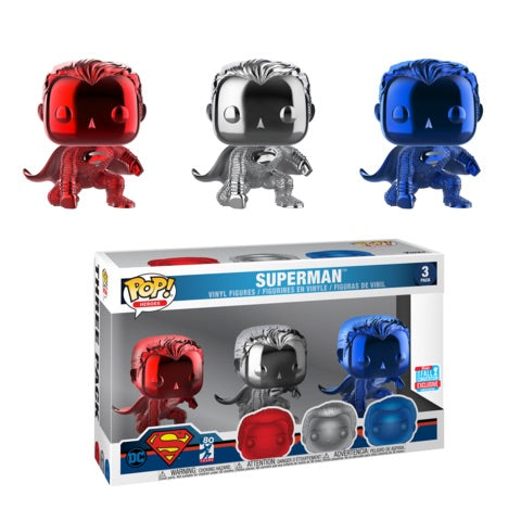 DC Comics - Superman (Justice League) Chrome - Funko Pop! Vinyl Figure 3-Pack
