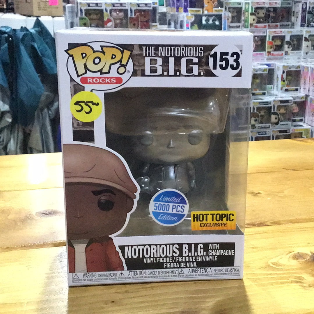 Notorious BIG with champagne exclusive Pop! Vinyl figure Rocks