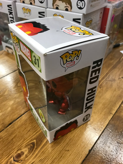 Marvel Metallic Red Hulk sdcc 2013 retired rare Funko pop! Vinyl Figure