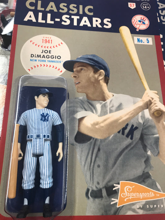 Super7 MLB Joe DiMaggio REACTION FIGURE  MOC sports