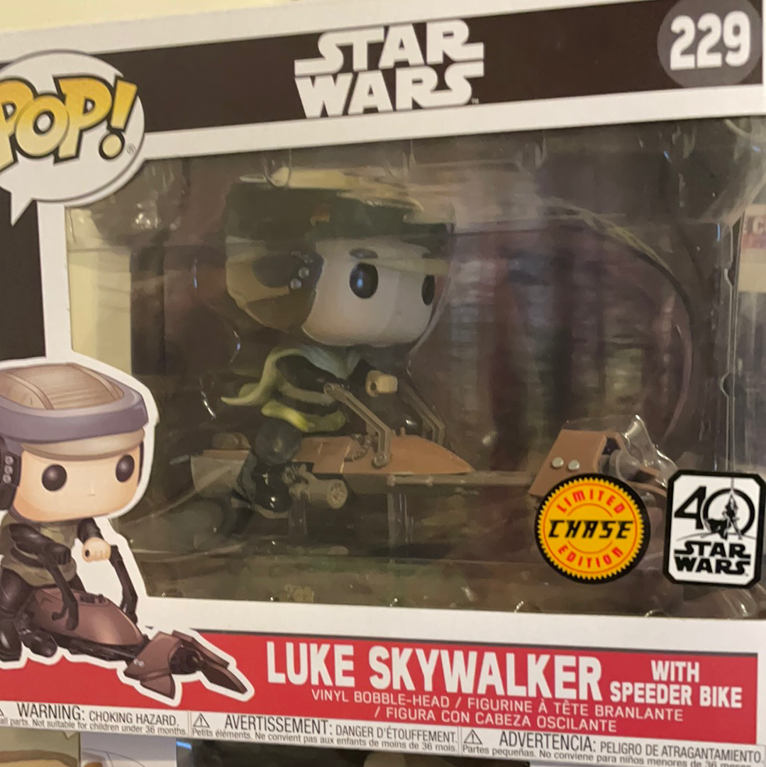 Luke Skywalker chase w/ Speeder Bike Star Wars Funko Pop! Vinyl Figure