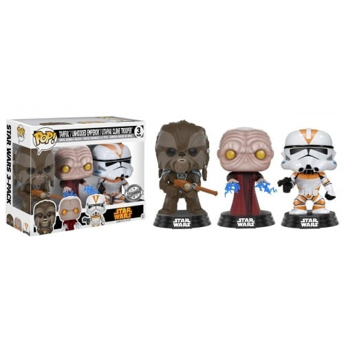 Star Wars - Tarfful / Palpatine / Clone Trooper Funko Pop! 3-Pack