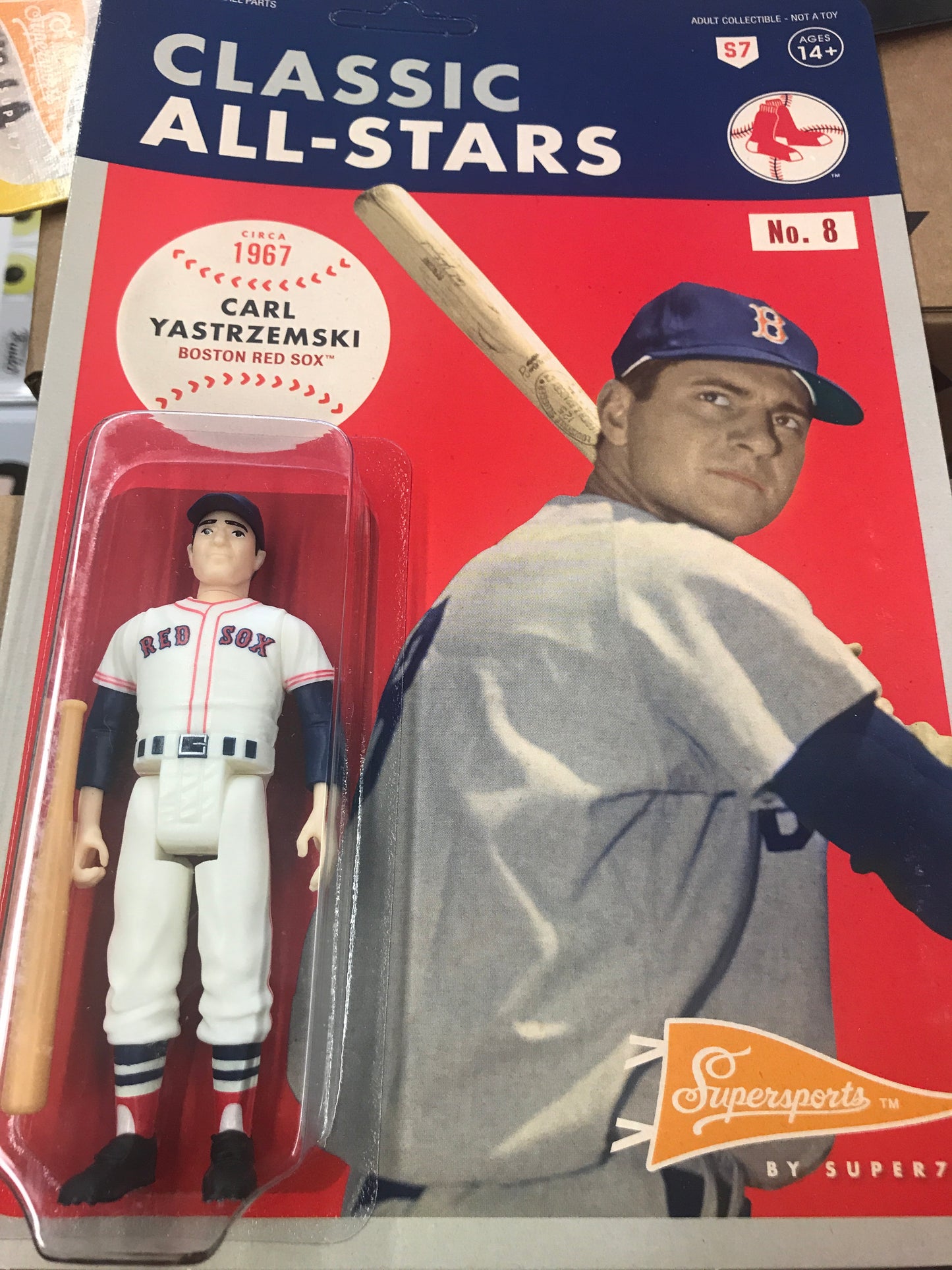 Super 7 MLB Carl Yastrzemski REACTION FIGURE  MOC sports