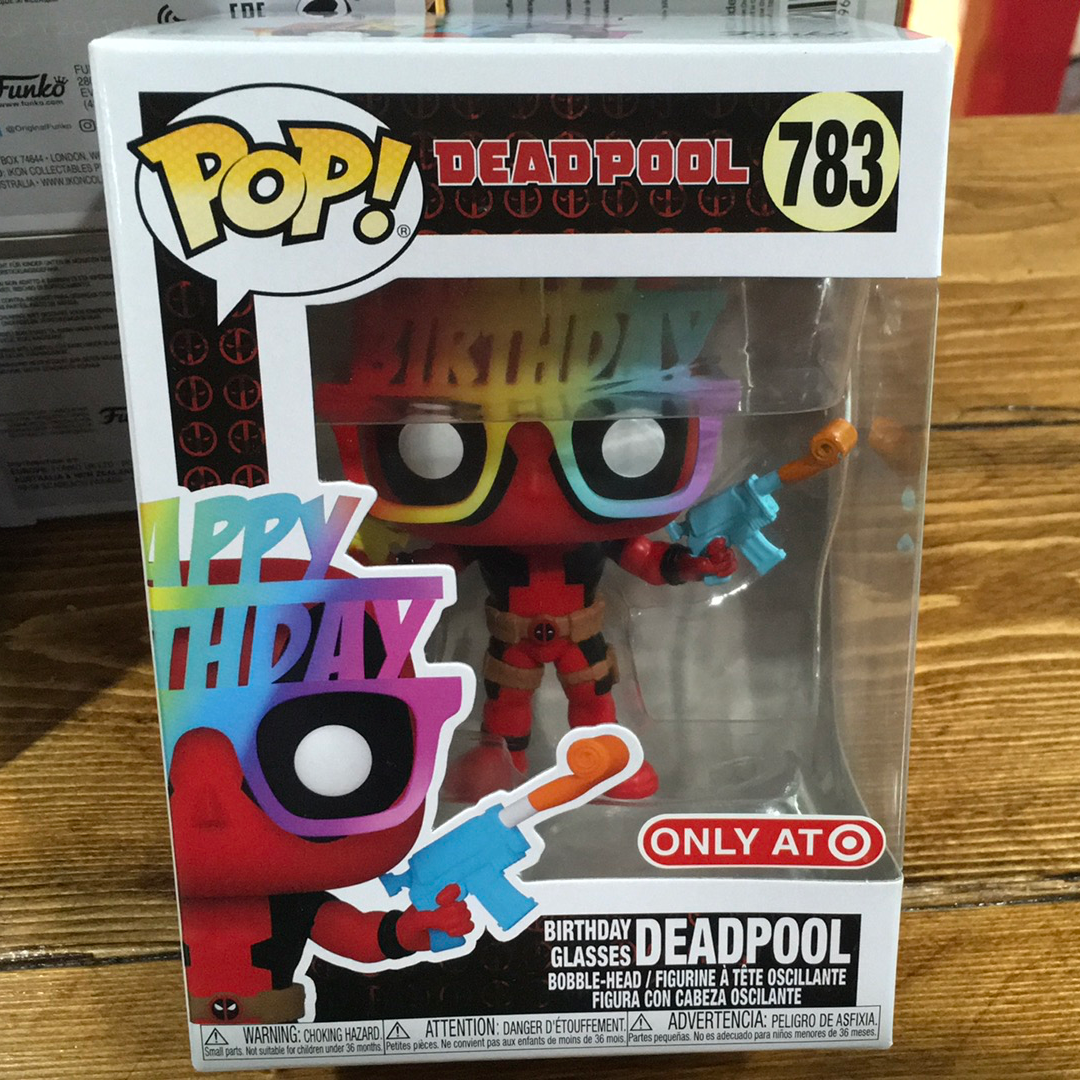 Deadpool birthday glasses exclusive Funko Pop! Vinyl Figure Marvel