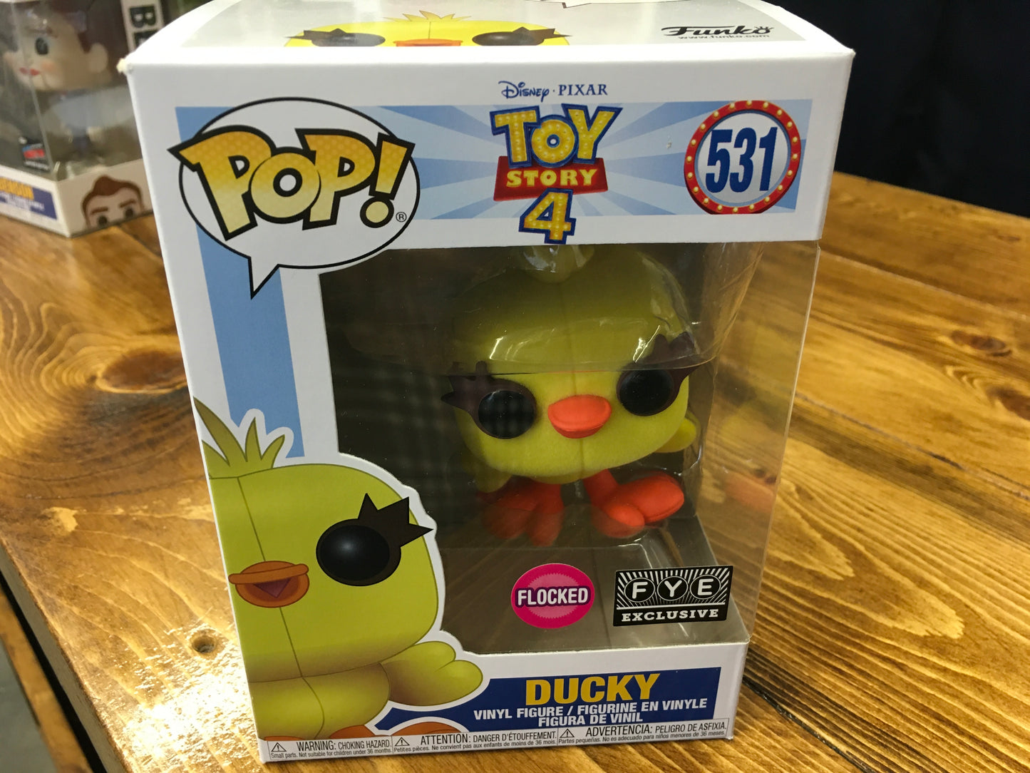 Disney Toy Story 4 Ducky FYE Flocked Funko Pop! Vinyl figure