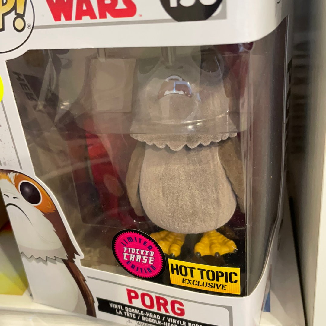 Star Wars Porg FLOCKED CHASE exclusive Funko Pop! Vinyl figure