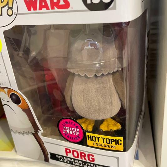 Star Wars Porg FLOCKED CHASE exclusive Funko Pop! Vinyl figure