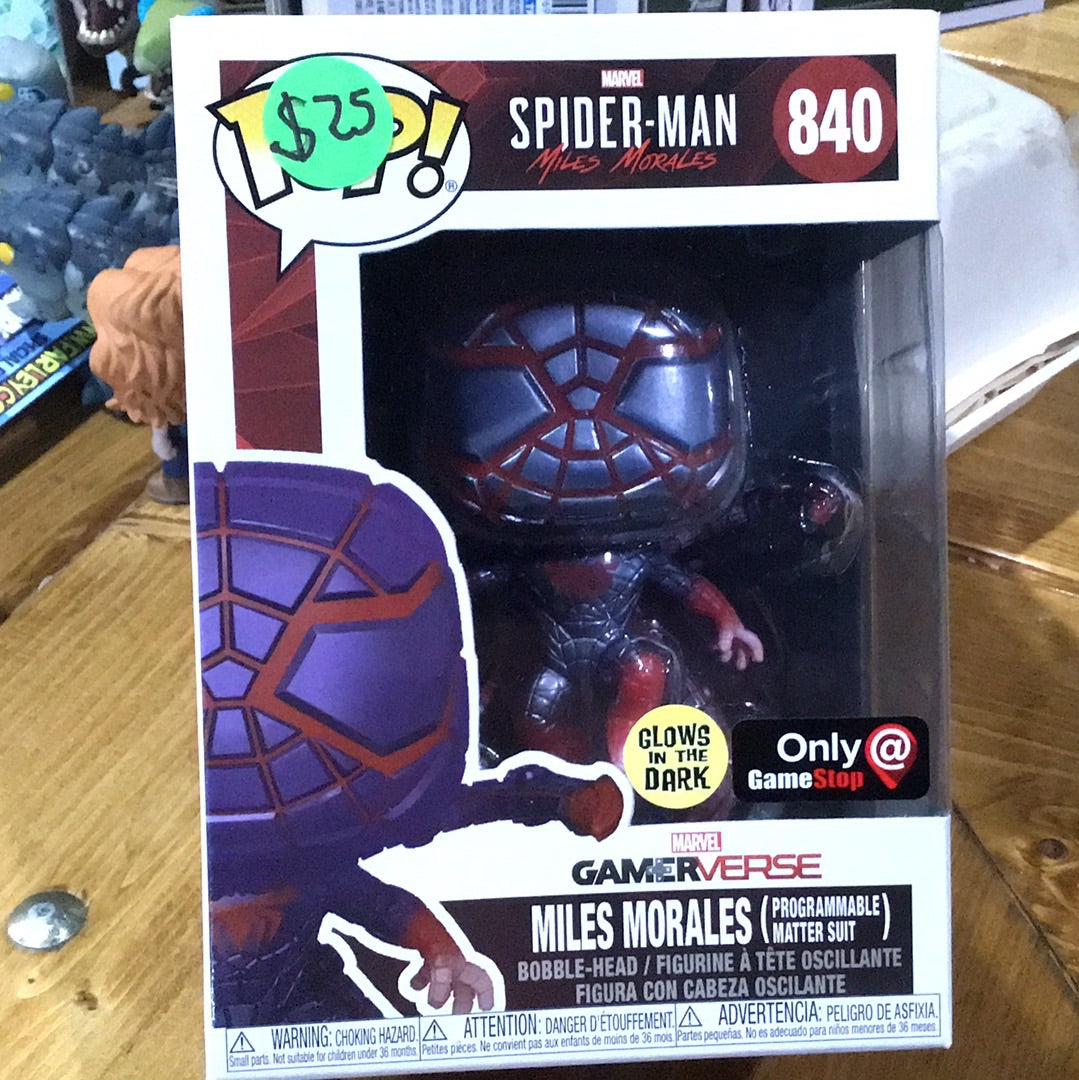 Spider-Man Miles Morales (Programmable Matter Suit) 840 GITD Funko Pop! Vinyl Figure Marvel