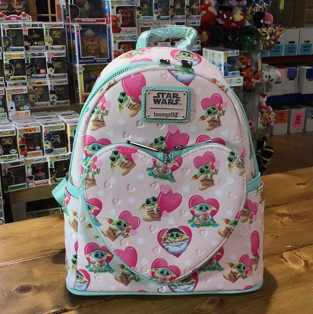 Star Wars Baby Yoda Hearts Mini Backpack by Loungefly