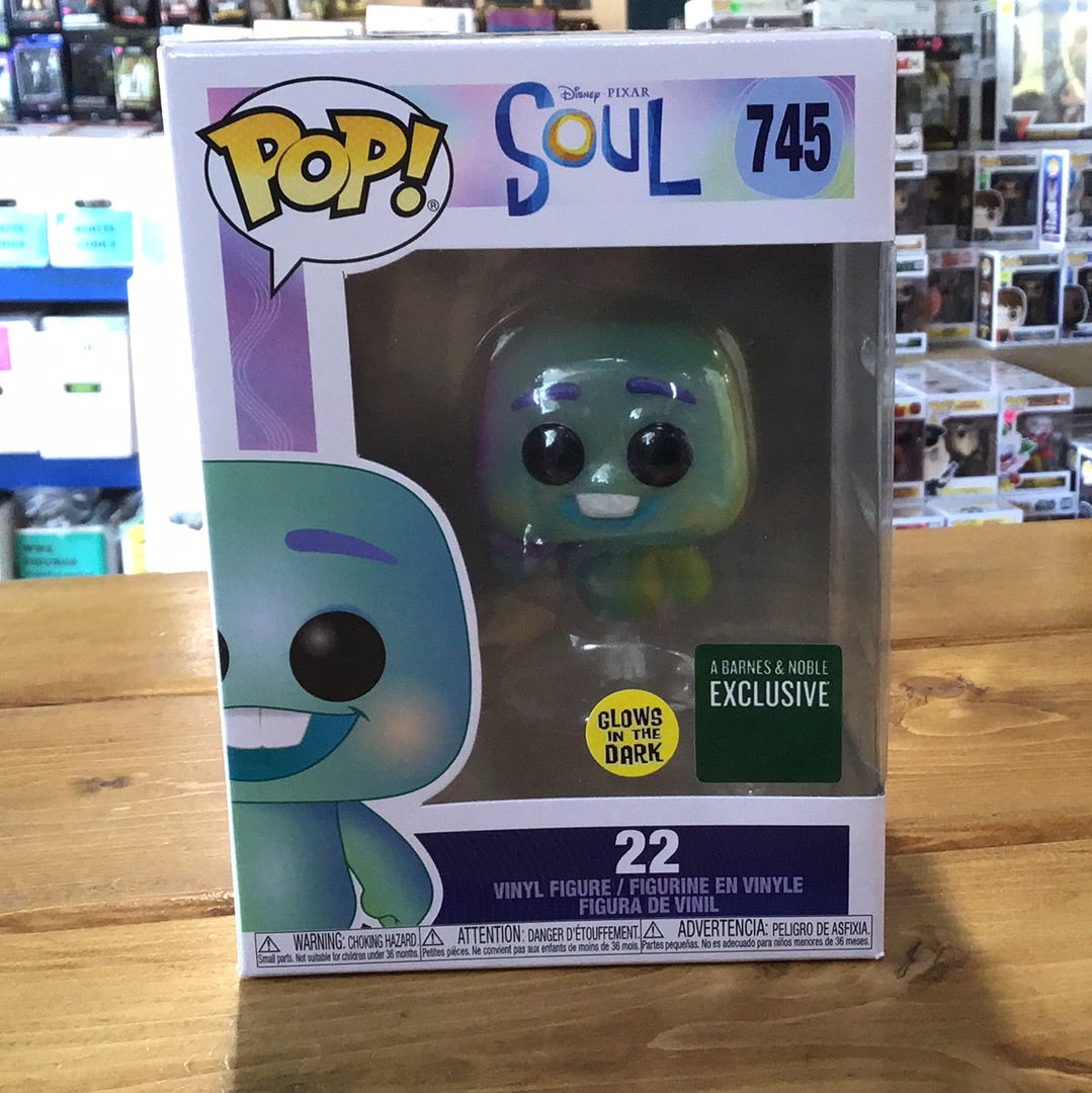 Disney Pixar- Soul 22 GITD Exclusive 745 Funko Pop! Vinyl figure new
