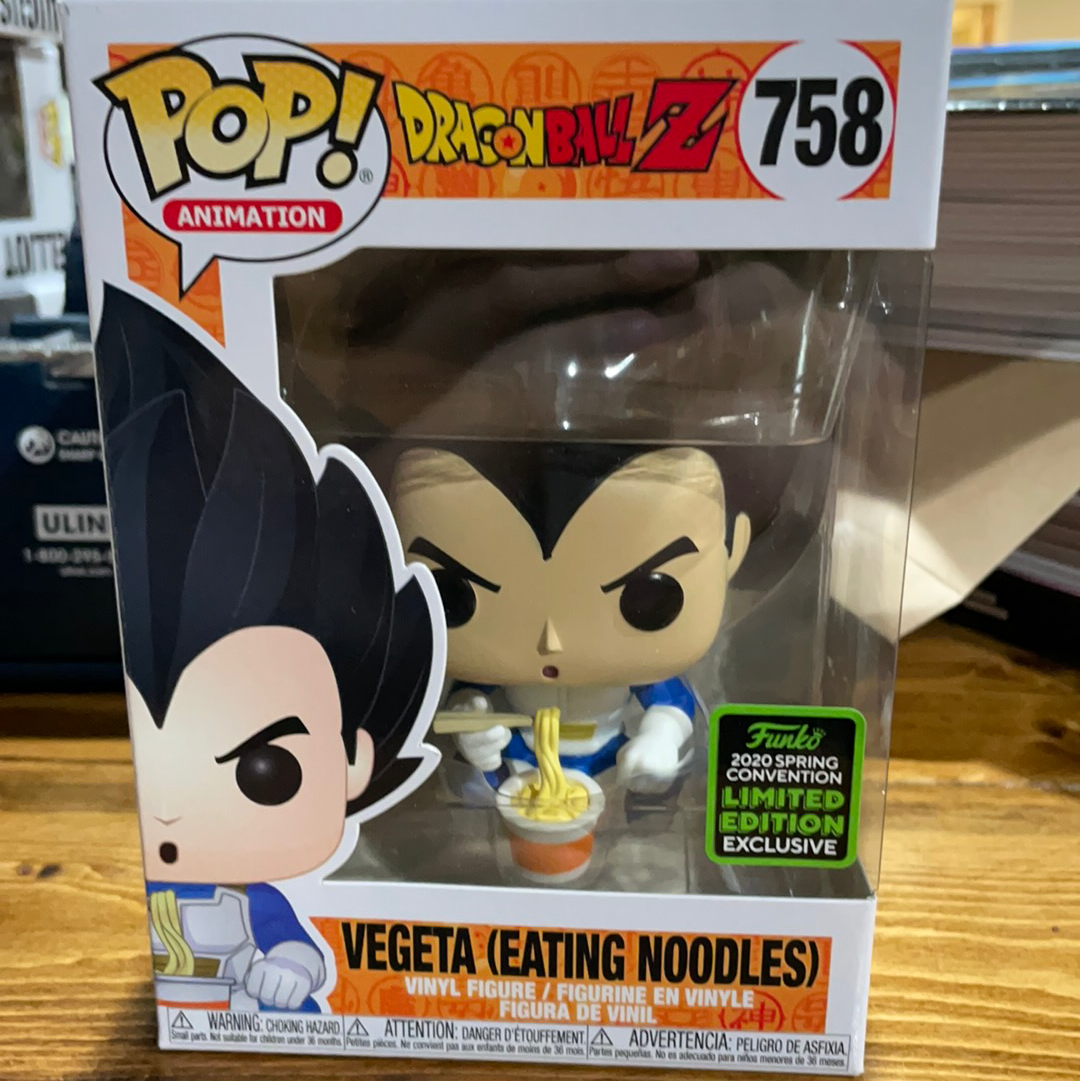 Dragonball Z Vegeta eating noodles exclusives Funko Pop! Pin