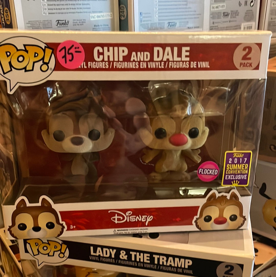 Disney Chip and Dale flocked exclusive 2 pack Funko Pop! vinyl figure