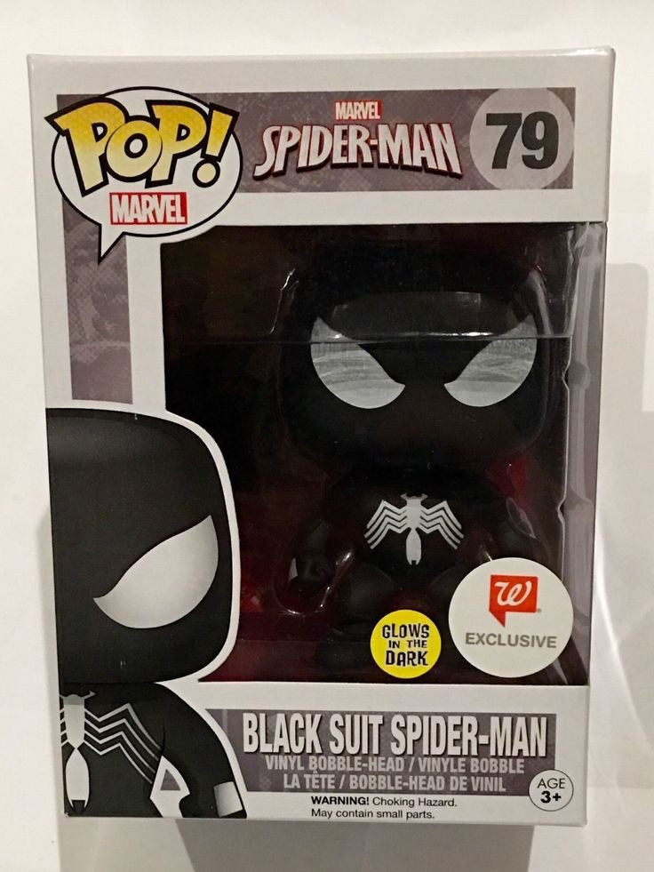 Marvel Black suit spider-man Funko Pop! Vinyl figure gitd