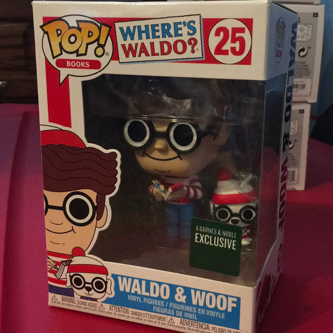 Where’s Waldo 25 and woof Funko Pop! Vinyl figure cartoon
