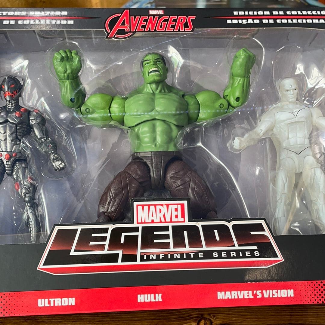 Marvel Legends Hasbro 3 pack ultron Hulk white vision