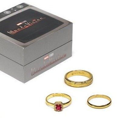 Wandavision Marvel wedding Rings prop replica 3 piece set