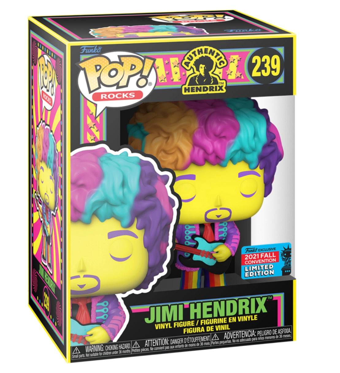 Jimi Hendrix #239 - Blacklight Exclusive Funko Pop Rocks Vinyl Figure