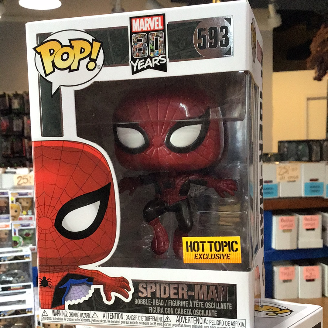 Marvel 80th Spider-Man Exclusive 593 metallic Funko Pop! Vinyl Figure