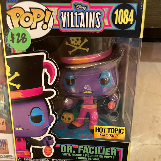 Disney dr facilier 1084 Blacklight Exclusive Funko Pop Figure