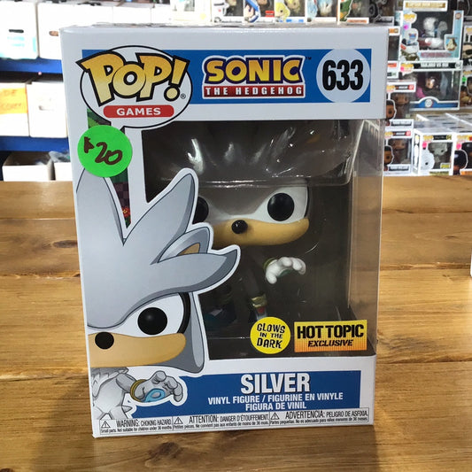 Sonic the Hedgehog Silver GITD 633 Exclusive Funko Pop! Vinyl figure games