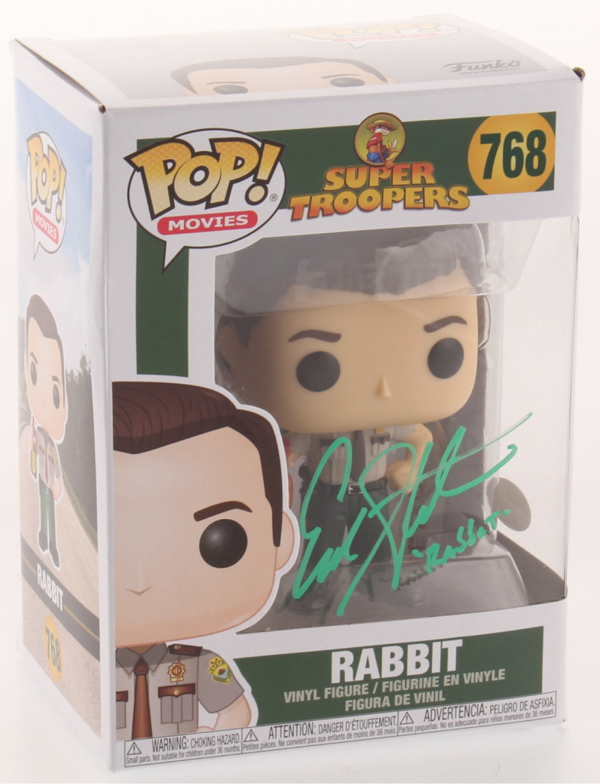 Super Troopers Erik Stolhanske RABBIT signed Funko Pop! Meet and Greet Items