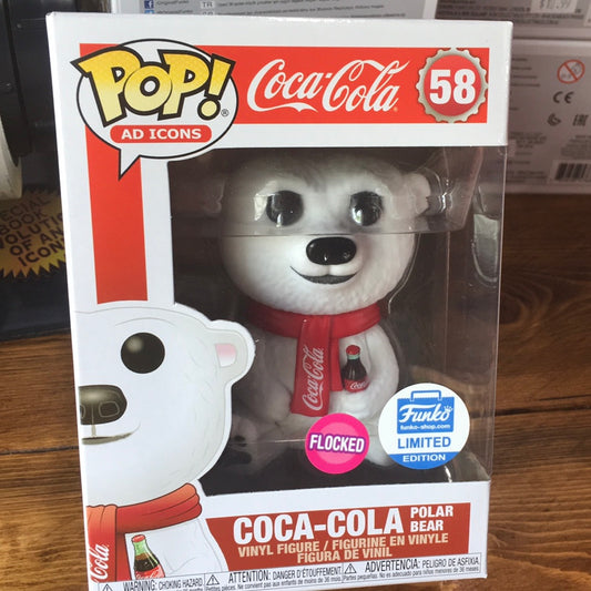 AD ICONS Coca Cola Bear #58 flocked Funko Pop! Vinyl figure