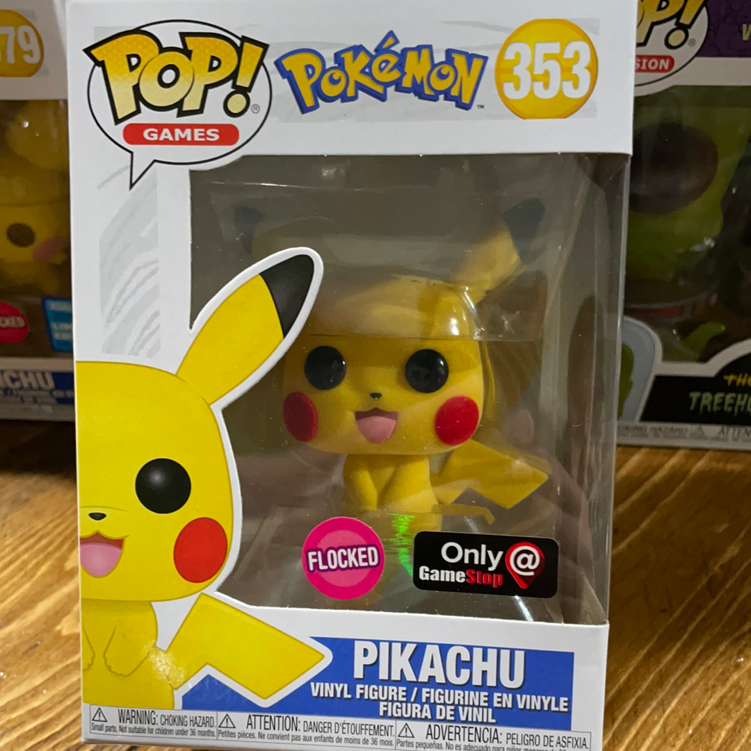 Pokémon Pikachu exclusive flocked Funko Pop! Vinyl figure game