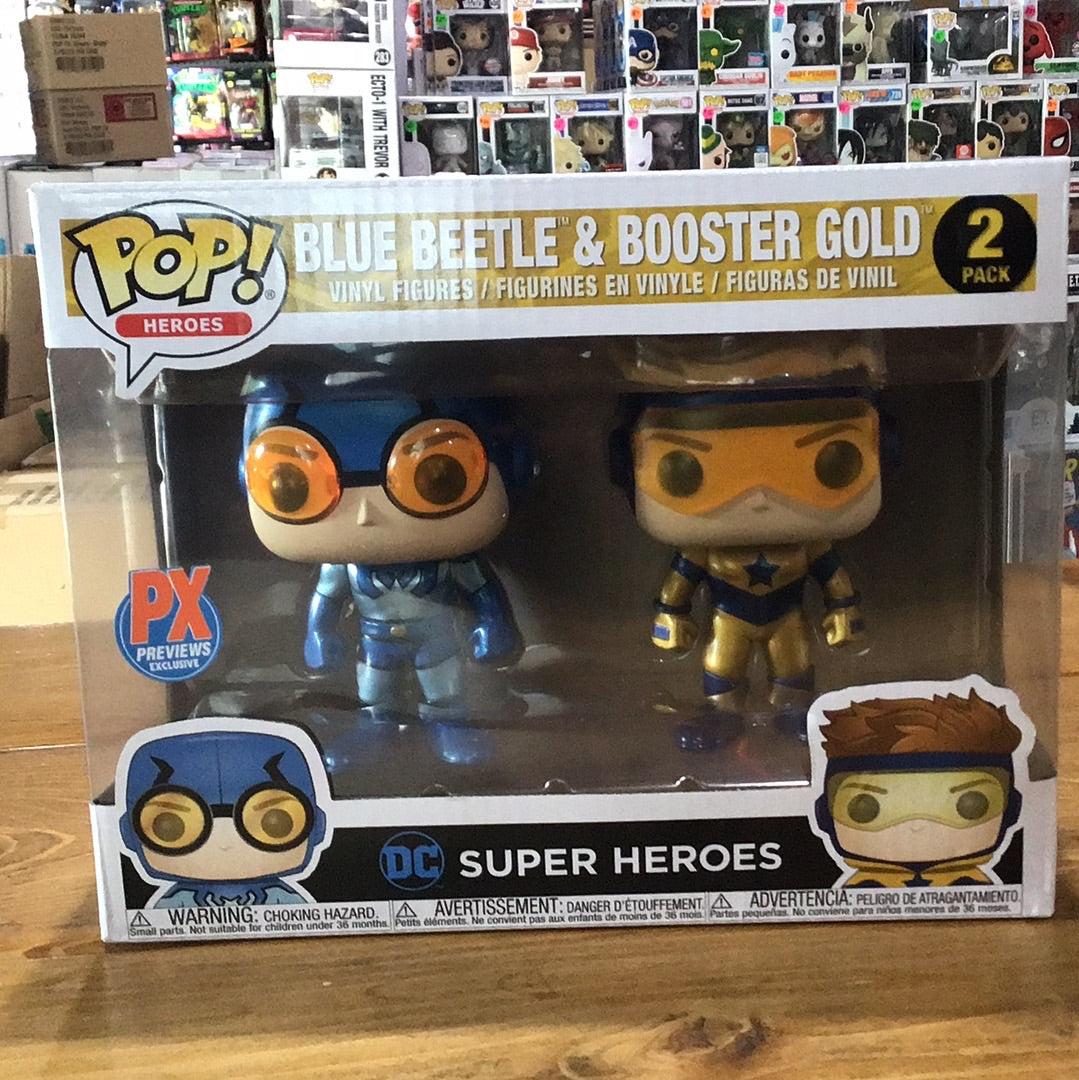 DC Heroes Blue Beetle and Booster Gold 2 pack PX Exclusive Funko Pop! Vinyl figure DC Comics