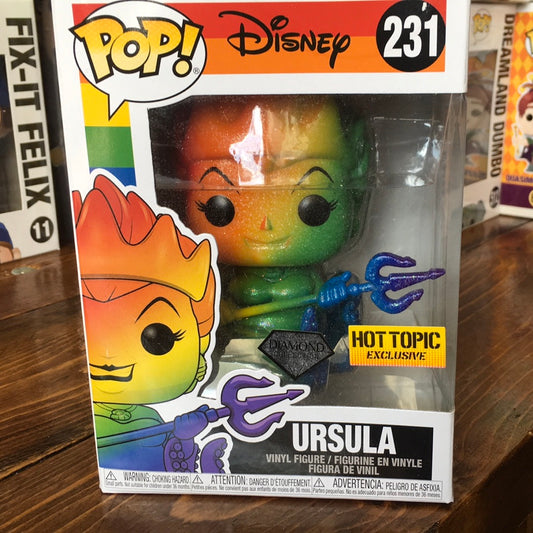 Disney Ursula Pride Rainbow Diamond Collection 231 Hot Topic Exclusive Funko pop vinyl figure 2020